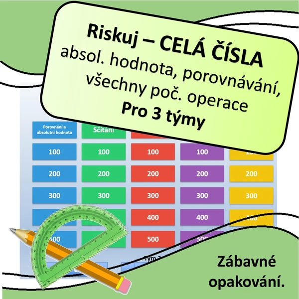 Celá čísla - hra Riskuj