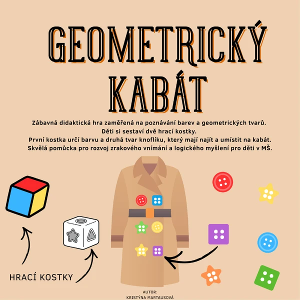 Geometrický kabát - Didaktická hra s kostkami