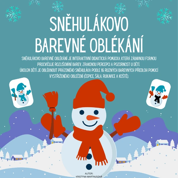 Sněhulákovo barevné oblékání - Oblékni sněhuláka!