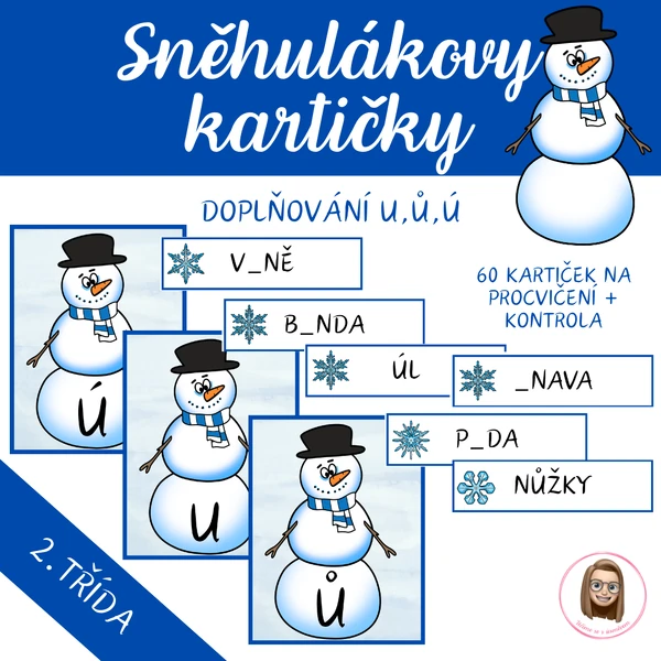 Sněhulákovy kartičky - U,Ů,Ú