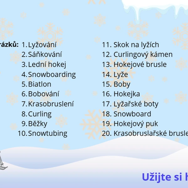 "Já mám, kdo má?" ZIMNÍ SPORTY