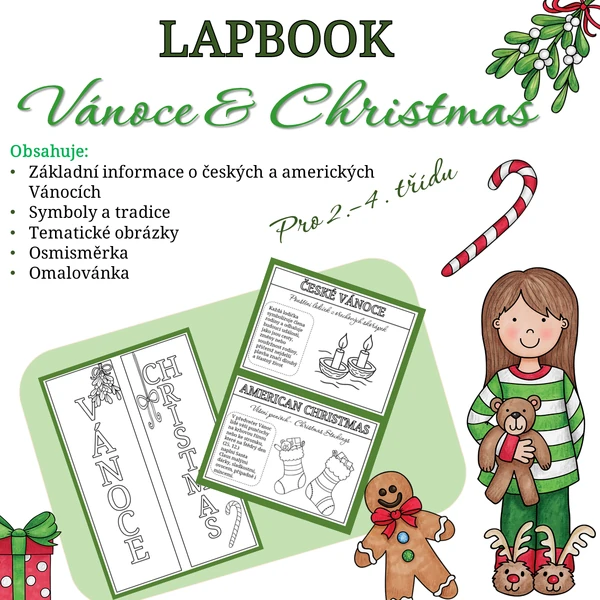 Lapbook: české Vánoce vs. americké Vánoce