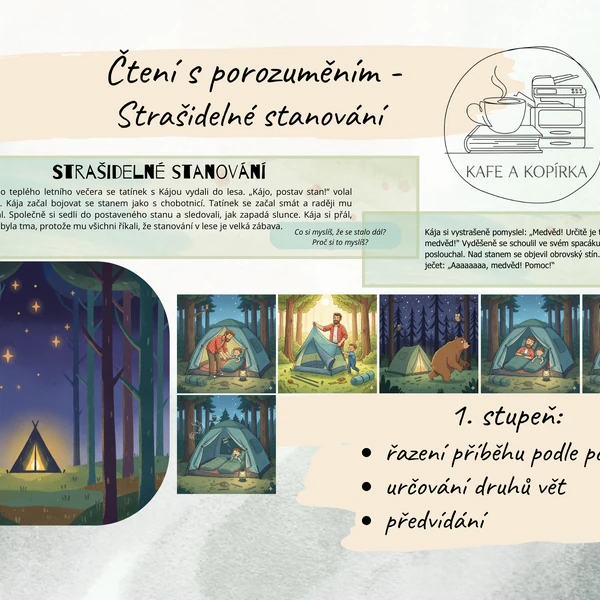 Čtení s porozuměním - Strašidelné stanování