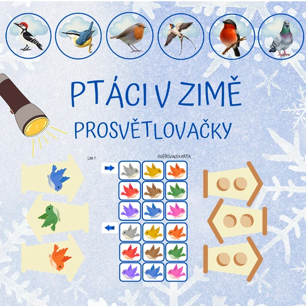PTÁCI V ZIMĚ - prosvětlovačky