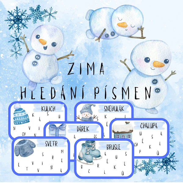 ZIMA - hledání písmen