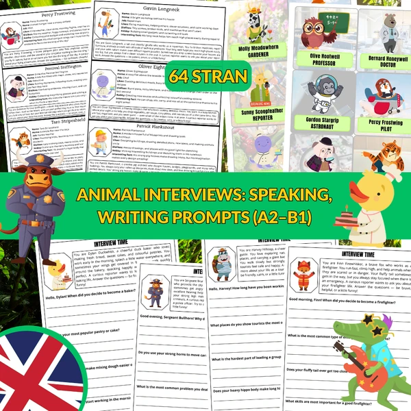 Animal Interviews: Speaking, Writing Prompts (A2–B1)