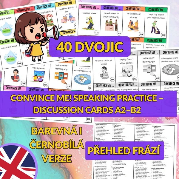Convince Me! Speaking Practice – Discussion Cards A2–B2