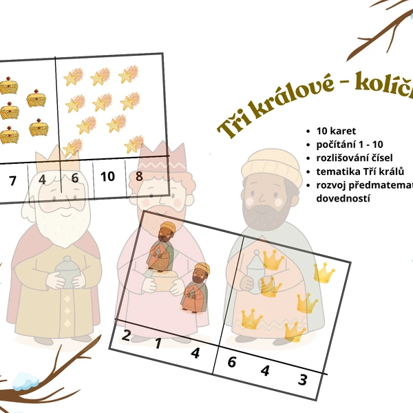 Kolíčkovaná - Tři králové (čísla)