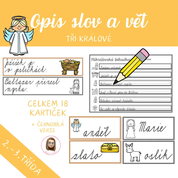 TŘI KRÁLOVÉ - běhačka, opis slov a vět