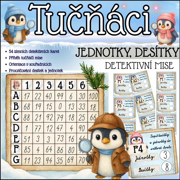 Jednotky, desítky - detektivní pátrací mise - TUČŇÁCI!