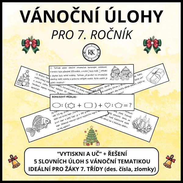 Vánoční slovní úlohy (7. ročník)