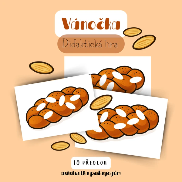 Skládání mandlí na vánočku – didaktická hra