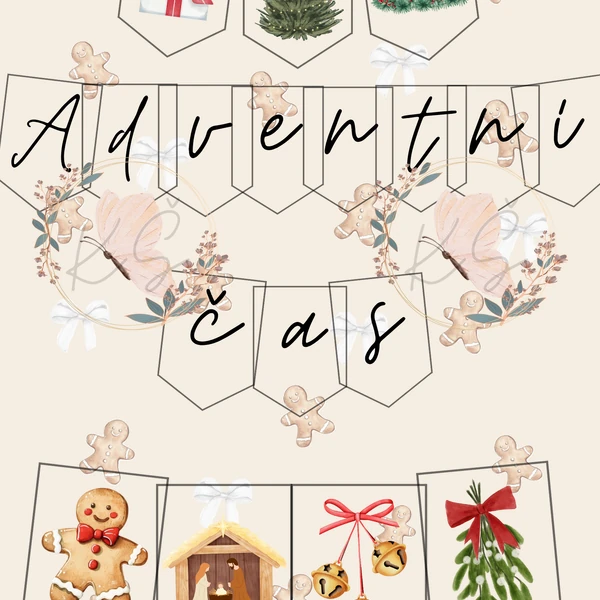 Adventní čas - girlanda