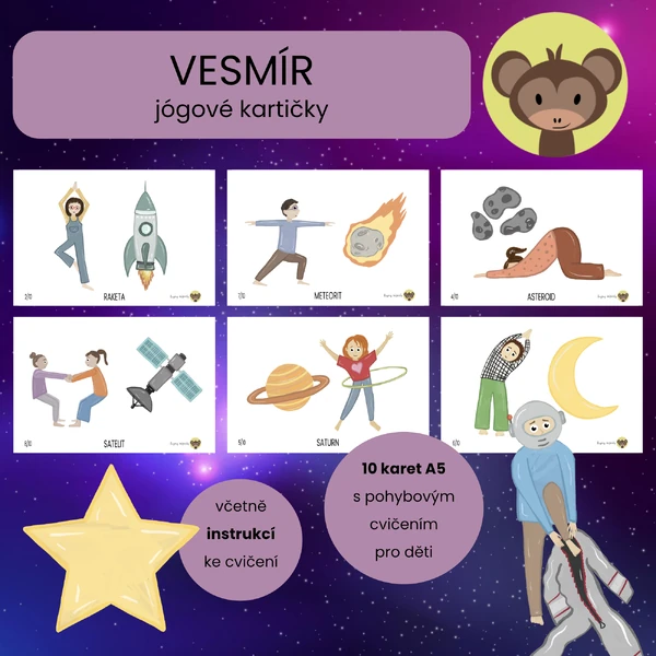 Vesmír - jógové kartičky 