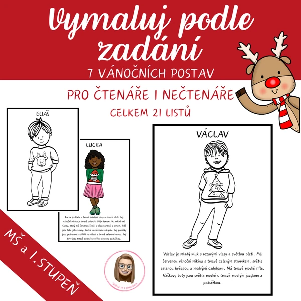 VÁNOCE - vybarvi podle zadání
