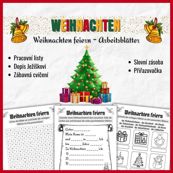 VÁNOCE | Weihnachten feiern - Arbeitsblätter