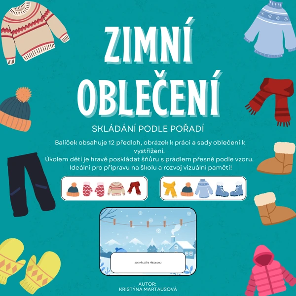 Zimní oblečení na šňůře - Skládání podle předlohy