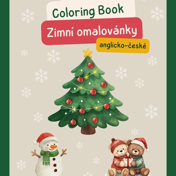 ❄️ Zimní česko-anglické omalovánky pro malé děti