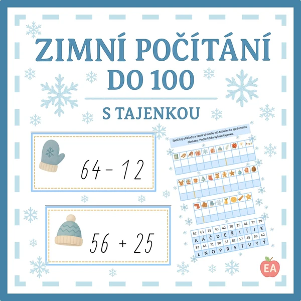 Zimní počítání s tajenkou