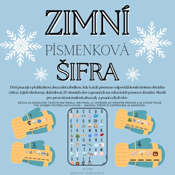 Zimní písmenková šifra - Vytvoř slova!