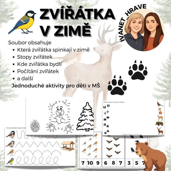 Zvířátka v zimě pro MŠ