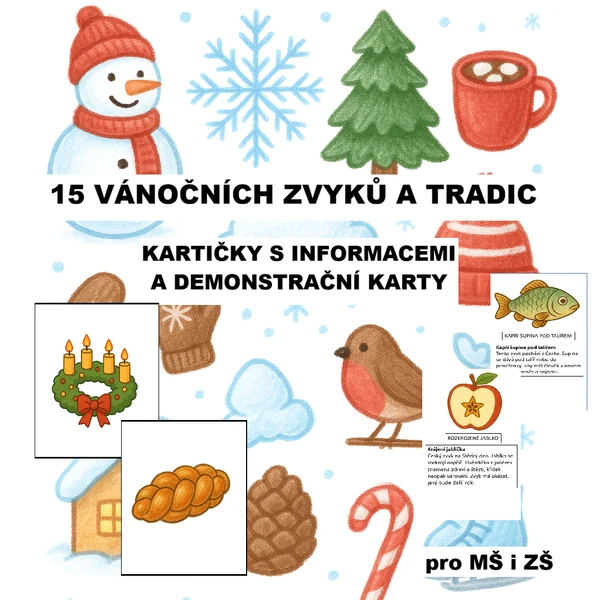 Vánoční zvyky a tradice - informace a demonstrační karty
