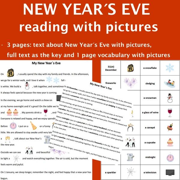 Silvestr a Nový rok - New Year´s Eve reading with pictures