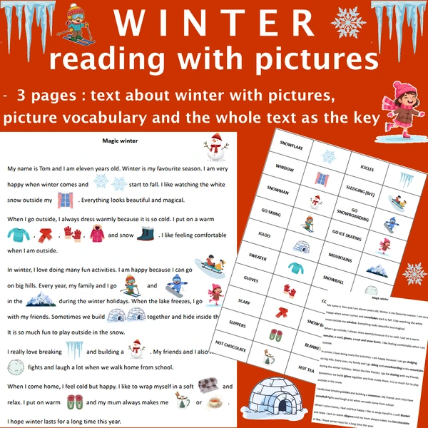 Winter reading with pictures / Zimní čtení s obrázky