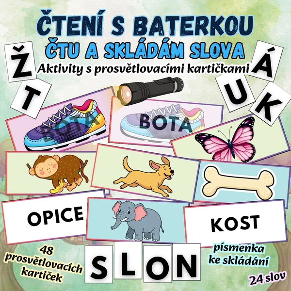 ČTENÍ S BATERKOU - ČTU A SKLÁDÁM SLOVA