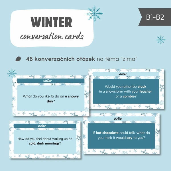 WINTER conversation cards / Zimní konverzační kartičky