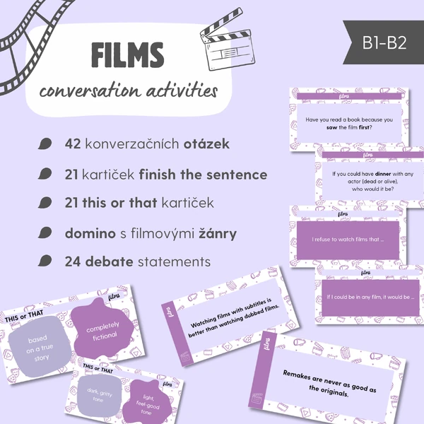 FILMS conversation activities / FILMOVÉ konverzační aktivity