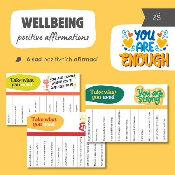 Wellbeing and positive affirmations / Pozitivní afirmace