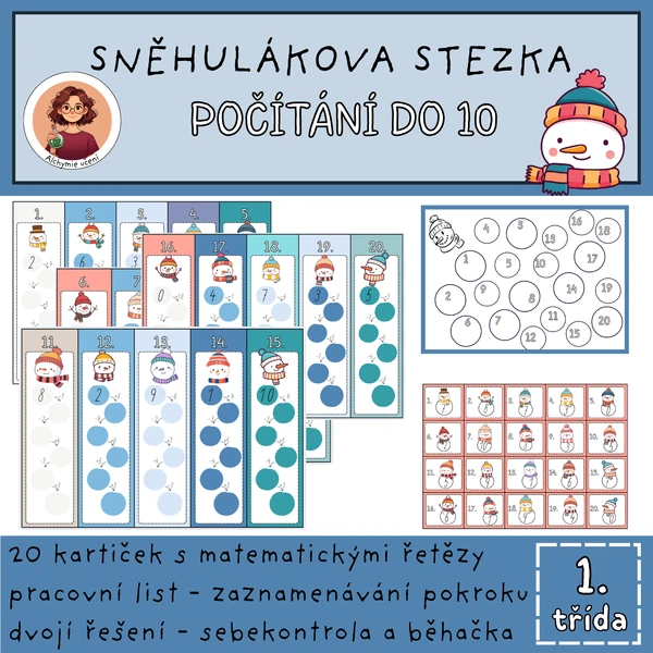 Sněhulákova stezka- počítání do 10