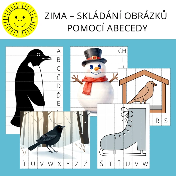 ZIMA - SKLÁDÁNÍ OBRÁZKŮ POMOCÍ ABECEDY
