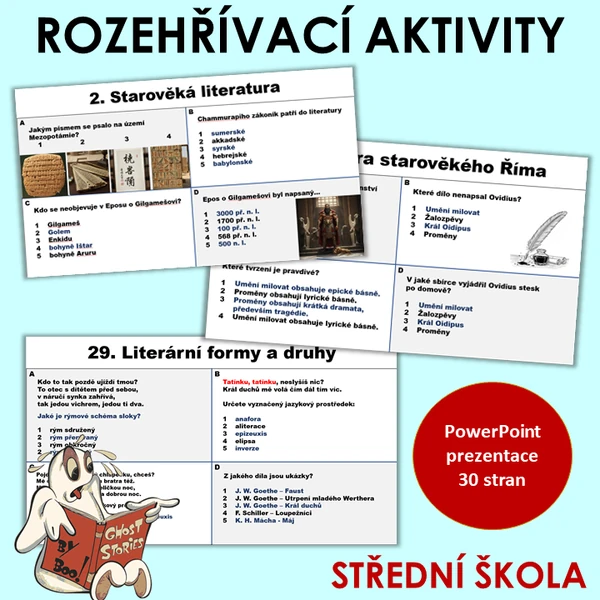 Rozehřívací aktivity literatura 1. ročník SŠ