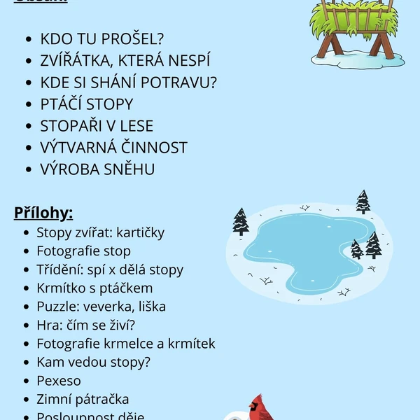 Zvířátka v zimě a jejich stopy