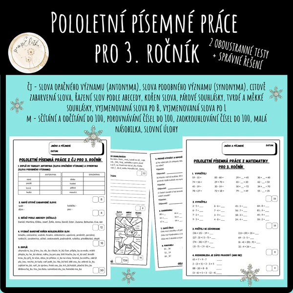 Pololetní písemné práce pro 3. ročník
