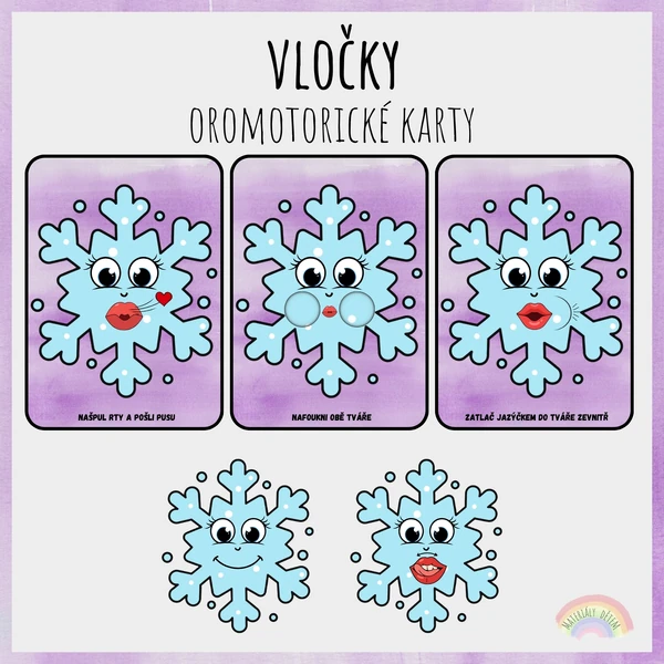 ❄️Vločky, oromotorické karty❄️