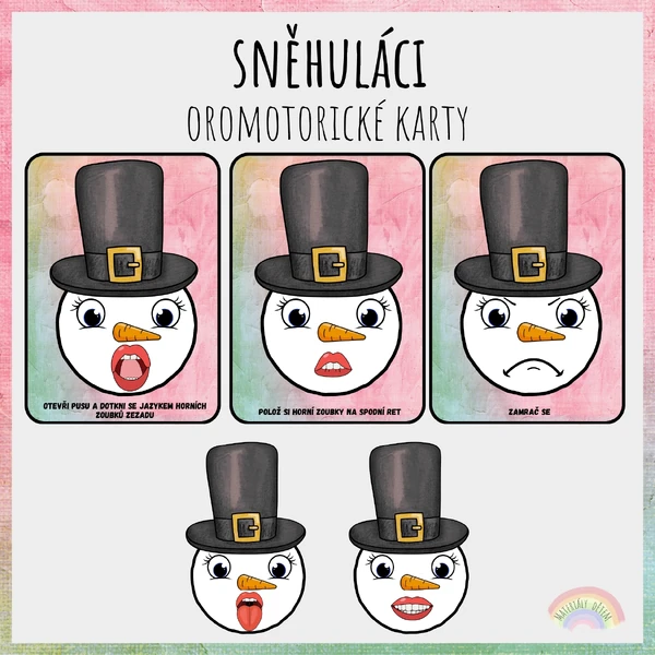 ☃️Sněhuláci, oromotorické karty☃️