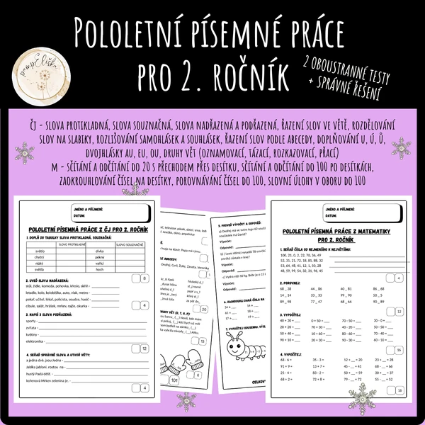 Pololetní písemné práce pro 2. ročník