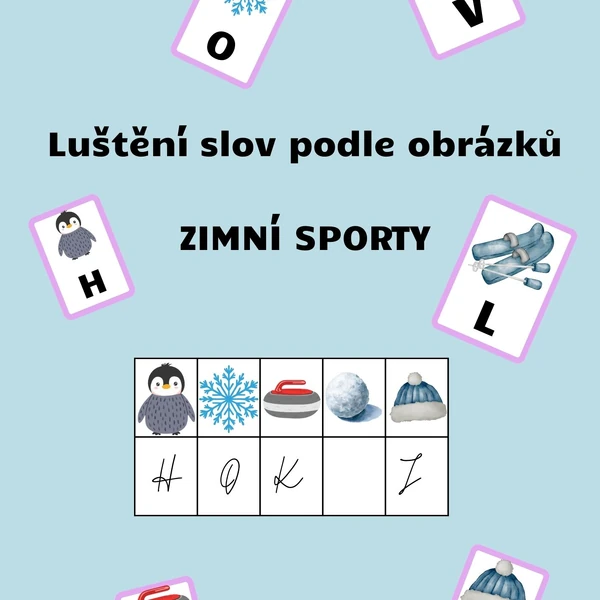 Luštění podle obrázků - zimní sporty