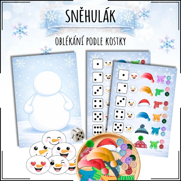 Sněhulák – oblékání podle kostky
