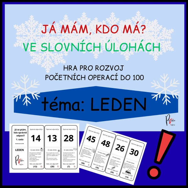 SLOVNÍ ÚLOHY JINAK - JÁ MÁM, KDO MÁ - LEDEN