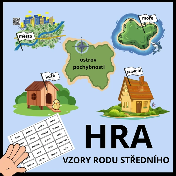 KONCOVKY PODSTATNÝCH JMEN - VZORY RODU STŘEDNÍHO - HRA