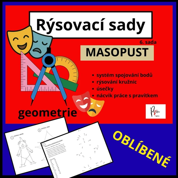 RÝSOVACÍ SADA - GEOMETRIE - TÉMA MASOPUST