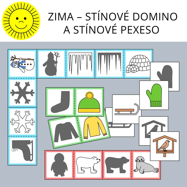ZIMA - STÍNOVÉ DOMINO A STÍNOVÉ PEXESO