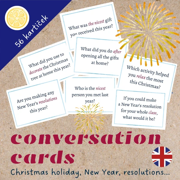 CONVERSATION CARDS - Christmas holidays, New Year, resolutions...