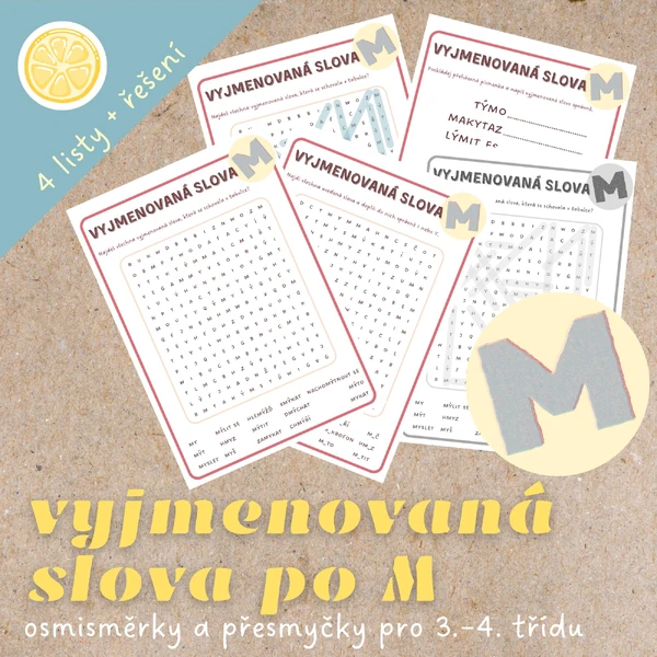 Vyjmenovaná slova po M | osmisměrky a přesmyčky