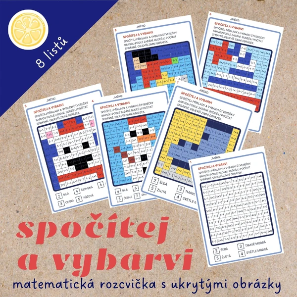 SPOČÍTEJ A VYBARVI - zimní matematická rozcvička s ukrytými obrázky