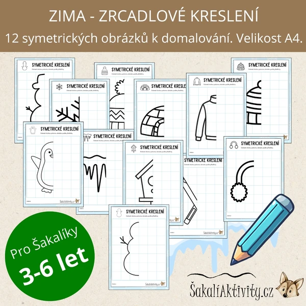  Symetrické obrázky/kreslení - ZIMA 